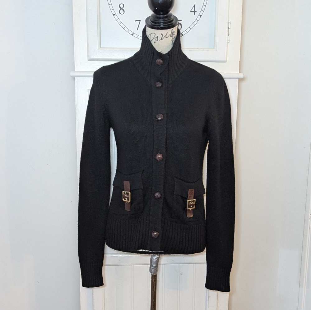 Vintage 90s Wool Preppy Cardigan Sweater by Etiqueta Negra